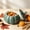 Blue, variant on Halloween Cute Ceramic Pumpkin Candle Holder Decor with Lid, Heavy Duty Sturdy Vivid Color Pumpkin Shaped Storage Container for Fall Mantel Home Office Holiday Candy Vanity Table Decor (No Candles)