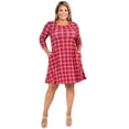 thumbnail image 4 of Women's Holiday Print Dress, Plaid/Red, 3XL, 4 of 5