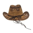 thumbnail image 4 of Women Men Sun Hat Mens Cowboy Style Garden Hat UPF 50+ Wide Brim Summer Hat Western Straw Cowboy Hat, 4 of 7