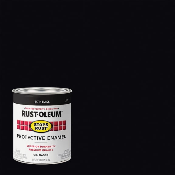 2-pack Rust-Oleum Stops Rust Brush On Paint - Durable Oil-Based Satin Finish - 2 Pack, 1 Quart, Black — Interior & Exterior Use, Professional Finish