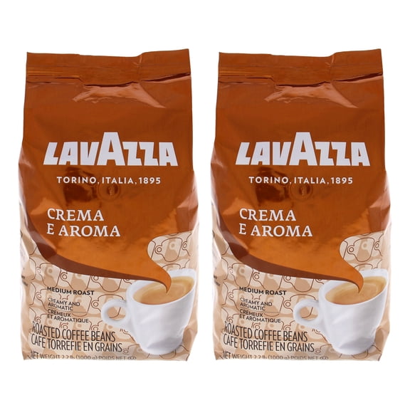 Lavazza Crema e Aroma Roast Whole Bean Coffee - Pack of 2 , 35.2 oz Coffee