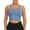 Blue, variant on LELINTA Women Crop Tops Sports Bras Mesh Longline Fitness Camisole Yoga Workout Running Gym Pad Shirt with Removable Cups