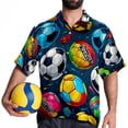 thumbnail image 4 of Football Men's Short Sleeve Hawaiian Print Button Down Beach Shirt, 4 of 6