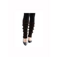 thumbnail image 1 of INSPIRE CHIC Women's Ruffled Cuff Over Knee Length Ribbed Knitted Leg Warmers Dark Brown, 1 of 6