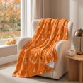thumbnail image 2 of SLYNSHome Halloween Throw Blanket Orange Sketch Pumpkin Print Soft Flannel Fleece Cozy Lightweight Decorative Blanket For Couch Sofa Bed Fall Home Decor, 2 of 7