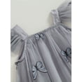 thumbnail image 6 of Raccmtaty Baby Girl Tulle Dress Fly Sleeve Square Neck Tutu Dress 3D Flower/Butterfly Party Dress, 6 of 9