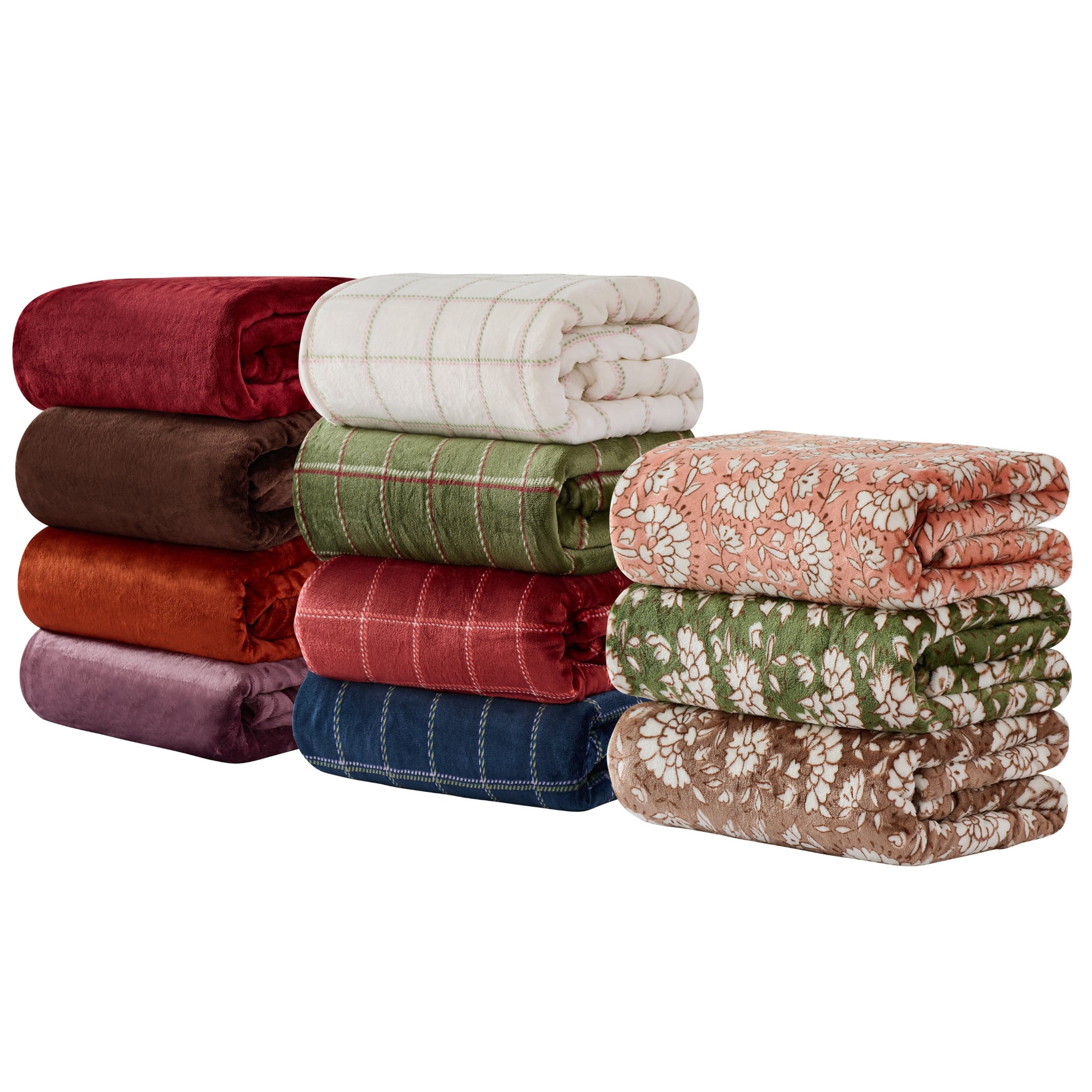 Mainstays Velvet Plush Bed Blanket, Mocha Floral, King Size