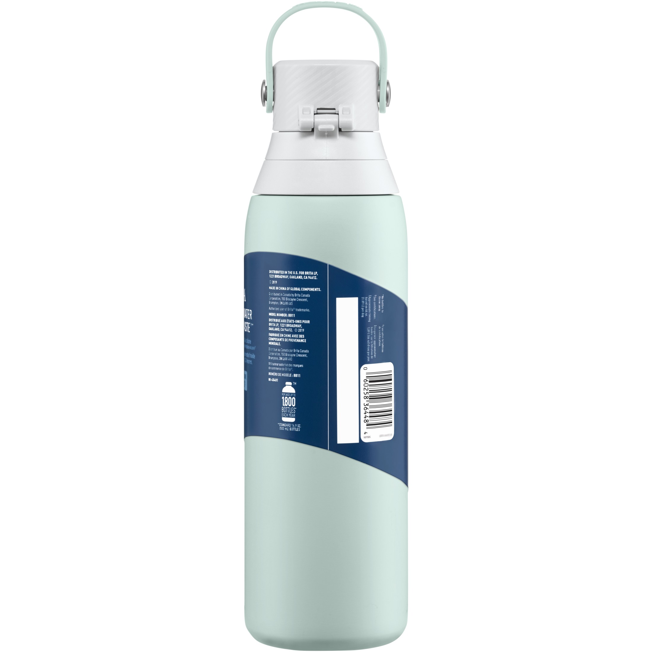 Brita Premium Stainless Steel Leak Proof Filtered Water Bottle, Glacier, 20 oz - image 4 of 11