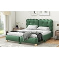 thumbnail image 2 of Queen Size Upholstered Platform Bed with Support Legs,Green, 2 of 9