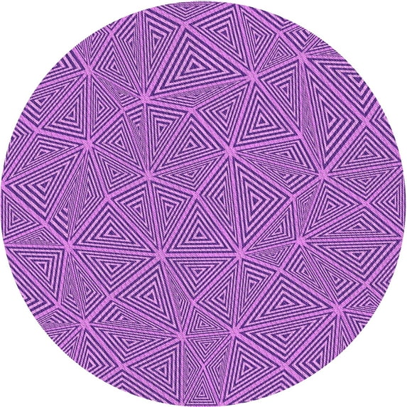 Ahgly Company Machine Washable Indoor Round Transitional Violet Purple Area Rugs, 3' Round