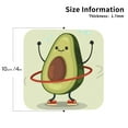 thumbnail image 3 of Kll Square Drink Coasters Set Of 4,Pu Leather Absorbent Coasters Set Decorative Coffee Cup Coasters Housewarming Gift For Home Decor-Cute Avocado Doing Exercise, 3 of 9
