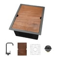 thumbnail image 2 of 15x20 Inch Black Hidden Concealed Kitchen Bar Sink with Folding Faucet, RV Pre Bar Small Sink 16 Gauge Stainless Steel Undermount Sink with Accessories, 2 of 5