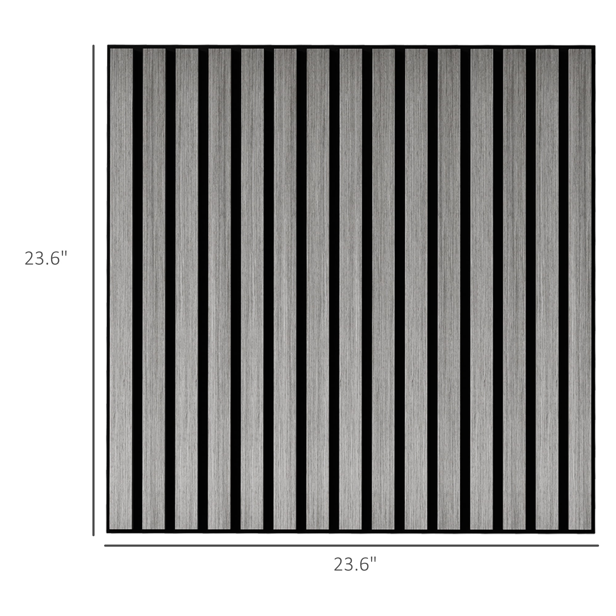 HOMCOM 24" x 24" 4 Pack Wood Wall Panels for Sound Absorbing, Acoustic Wood Panels for Interior Wall Decor, Ceiling, Gray