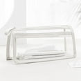 thumbnail image 1 of PVC Storage Bag Creative Large Capacity Stationery Bag Portable Simple Double Transparent Pencil Case WHITE, 1 of 8