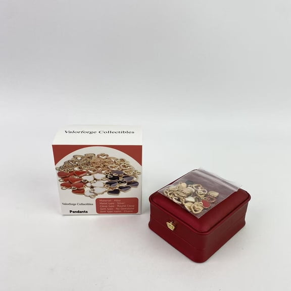 Valorforge Collectibles Pendants,Heart Charm Pendant,Gold Plated Enamel Red White Black Hollow Heart Charms Pendants Jewellery Making Findings for Necklace Bracelet Crafting DIY