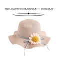 thumbnail image 2 of LNMQLPDBS Summer Straw Hat for Girls Ruffle Large Wide Brim Sunflower Beach Hat Cute Summer Fancy Hat Toddler Girl Gifts Sun Hat with Flower for Party Beach and Vacation Pink One Size, 2 of 4