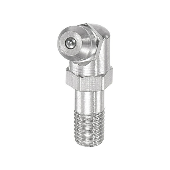 Uxcell Metric Nickel Plated Brass Straight Lengthened Grease Fitting M6 x 0.75mm Thread