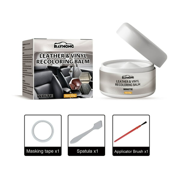 Leather Repair & Color Restoration Cream Kit - Fix Scratches, Cracks & Tears on Car Seats, Sofas, Shoes, Bags - Includes Toner, Spatula, Tape & Brush - Works on All Leather Colors & Vinyl
