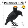 thumbnail image 3 of BinKFF Halloween Decorations Indoor, 6.1inchs Gothic Home Decor, Halloween Candle Holder, Fake Crow Light Holder, Raven Lamp Tealight Candle Holder Black Resin Statue, 3 of 9