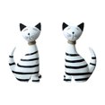 thumbnail image 1 of Figuritas de Gato a Rayas, Esculturas de Animales Abstractas, Adornos Nórdicos para Estante de Recuerdos, Sala de Estar, 2 Piezas, 1 of 9