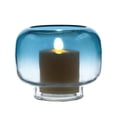 thumbnail image 2 of Mainstays 5.2" Blue Ombre Glass Hurricane Home Pillar Candle Holder Small, 2 of 9