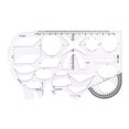 thumbnail image 1 of 1 pieza de regla de geometría transparente, plantillas arquitectónicas, plantilla de dibujo, plantilla de arquitectura, regla de dibujo hueca, formas de 7,56x4,53 pulgadas, 1 of 5
