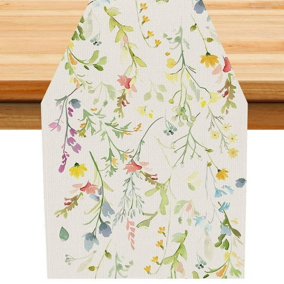 Wildflowers Runner Table Runner,74x14 Inch Seasonal Spring Kitchen Dining Table Decoration for Home Party Decor
