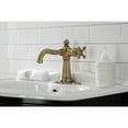 thumbnail image 3 of Kingston Brass KSD154BXAB Nautical One-Handle Single-Hole Bathroom Faucet with Deck Plate and Push Pop-Up Drain, Antique Brass, 3 of 7
