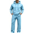 thumbnail image 2 of yillto Men's 2 Piece Tracksuit Sets Hooded Crewneck Sweatshirts and Joggers Sweatpants Sweatsuit, 2 of 7