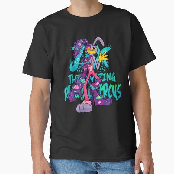 Jax Abstract Digital Circus-Inspired Surreal Carnival Style Unisex T-Shirt, up to size 5XL