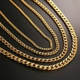 thumbnail image 3 of Cuban Chain Link Necklace for Men, Stainless Steel in Gold, Black and Silver Color - Choker or Long, 3 of 35