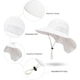 thumbnail image 5 of Sombrero para el sol de verano para niños y niñas, con protección UPF 50+, ala ancha, cuello y solapa, ideal para jugar en la playa, de 3 a 24 meses, 5 of 5