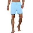 thumbnail image 5 of INSPIRE CHIC Men's Summer Solid Color Drawstring Elastic Waistband Swim Beach Shorts 28 Blue, 5 of 5