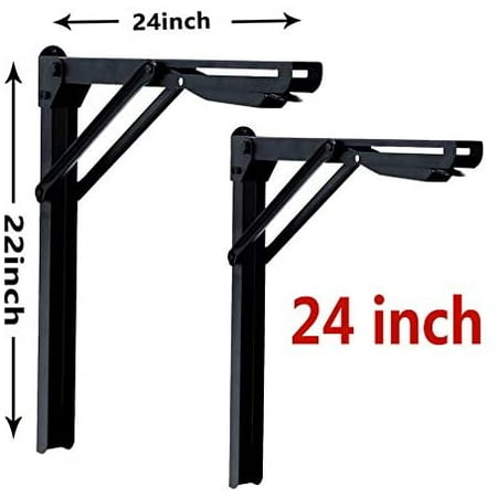 24inch Folding Shelf Brackets Garage Heavy Duty Steel Max Load 500lb Floating Wall Mounted Collapsible Bracket Space Saving Pack Of 2 No Board Canada - Heavy Duty Garage Wall Shelf Brackets