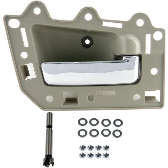 Dorman 82163 Front Passenger Side Interior Door Handle for Specific Jeep Models, Chrome Lever; Beige Housing
