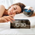 thumbnail image 4 of Unique Bargains LED Alarm Clock Black Housing and Black Mirror 5.5"L x 1.36"W x 2.4"H, 4 of 6