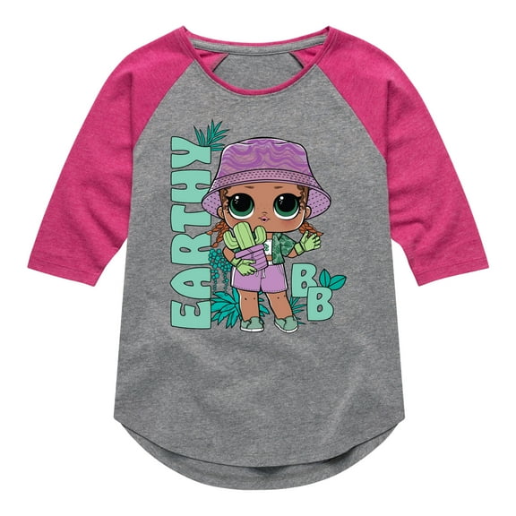 LOL Surprise! Dolls - Earthy BB - Toddler & Youth Girls Raglan Graphic T-Shirt