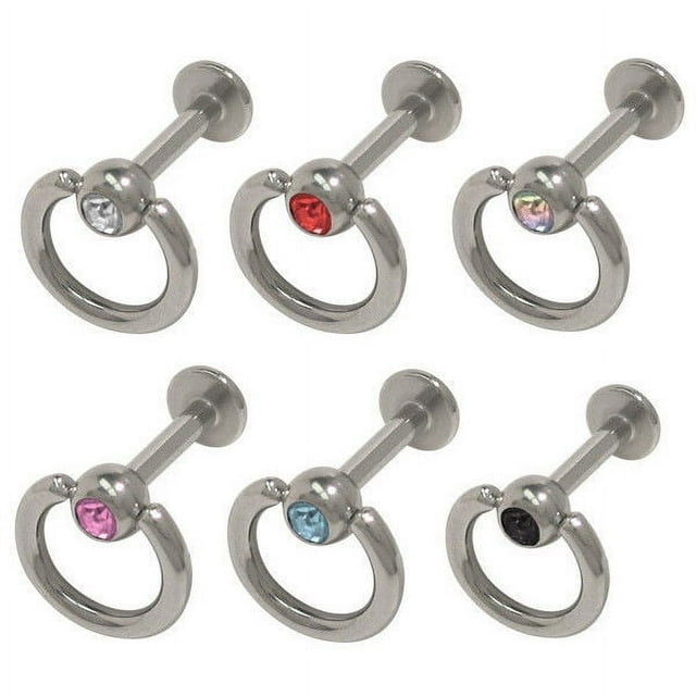 Labret Monroe de Porte avec Gemme CZ - 6 Couleurs Disponibles
