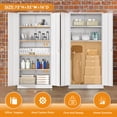 thumbnail image 5 of SOLAURA 71" H Metal Storage Cabinet, 32" W x 16" D Locking Metal Garage Storage Cabinet with Doors and 4 Adjustable Shelves, Lockable Cabinets for Home Office, Garage, Shop (White), 5 of 7