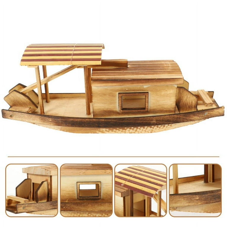 Fishing Boat Accessories Gifts for Men Wood Kit Model Small
