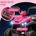 Qaba 12V Kids ATV with Spring Suspension, Forward & Reverse, Pink
