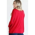 thumbnail image 3 of Jack David Piko Style Women's Famous Top Casual Oversized Soft Loose Fit Drop of Shoulder Boat Neck (Long Sleeve), 3 of 5
