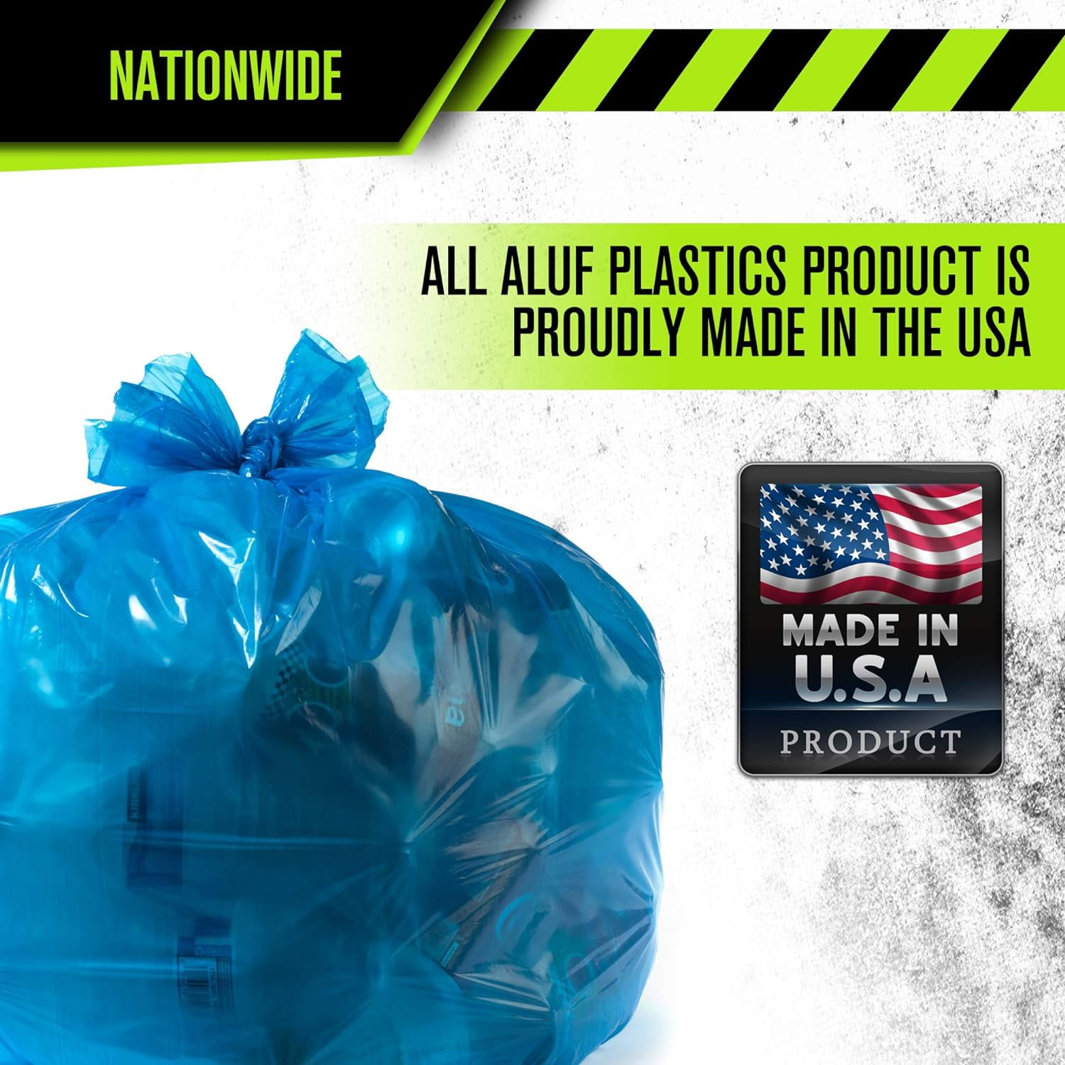 Aluf Plastics 55 Gallon Blue Trash bags for Rubbermaid Brute - Pack of 100 - Garbage or Recycling bags 38" x 55" 1.2 (equivalent) MIL - For Industrial, Home, Contractor