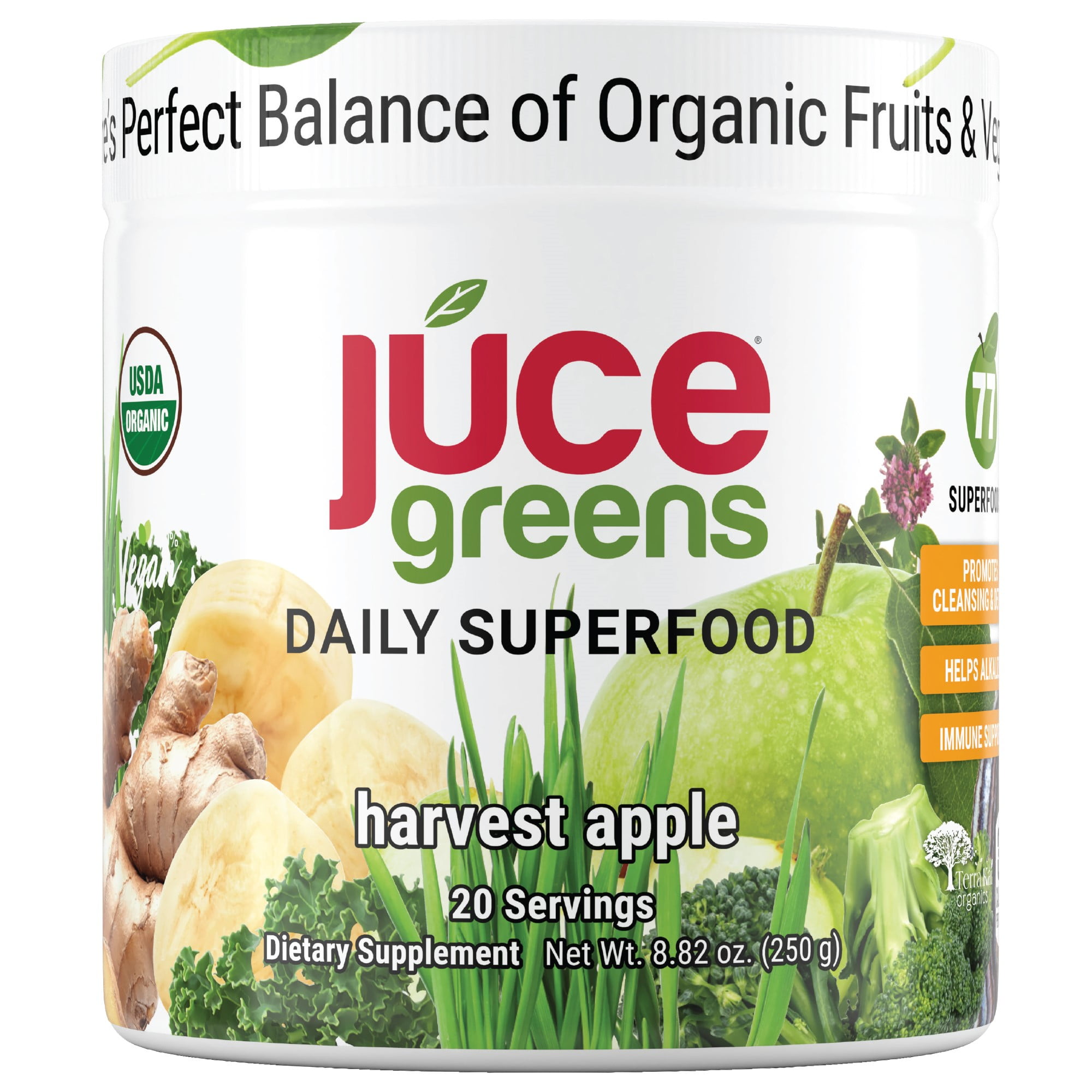 (3 pack) JUCE Greens Superfood Healthy Balance of Fruits and Veggies. Powder 8.82 oz