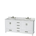thumbnail image 2 of Wyndham Collection Sheffield 72" Wood Double Bathroom Vanity in White/Chrome, 2 of 3