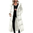 thumbnail image 3 of DDAPJ pyju Womens Winter Long Puffer Coats Thicken Warm Quilted Down Jacket Maxi Length Padded Outerwear with Hood White XXL, 3 of 7