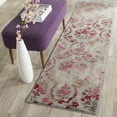 thumbnail image 3 of SAFAVIEH Monaco Cyan Floral Runner Rug, Ivory/Pink, 2'2" x 12', 3 of 8