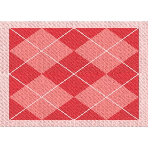 Ahgly Company Indoor Rectangle Patterned Pastel Pink Area Rugs, 5' x 8'