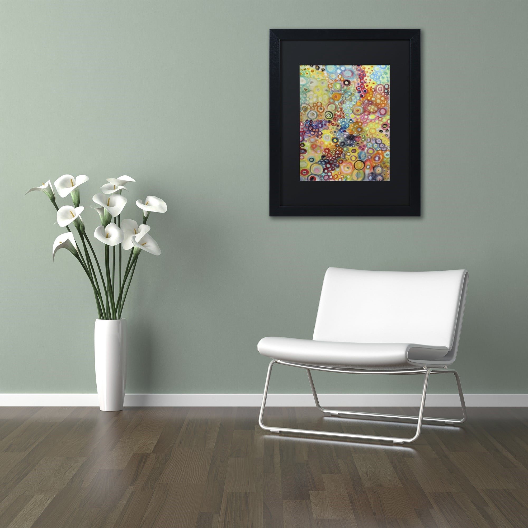 Trademark Fine Art "Cellulaires" Canvas Art by Sylvie Demers, Black Matte, Black Frame