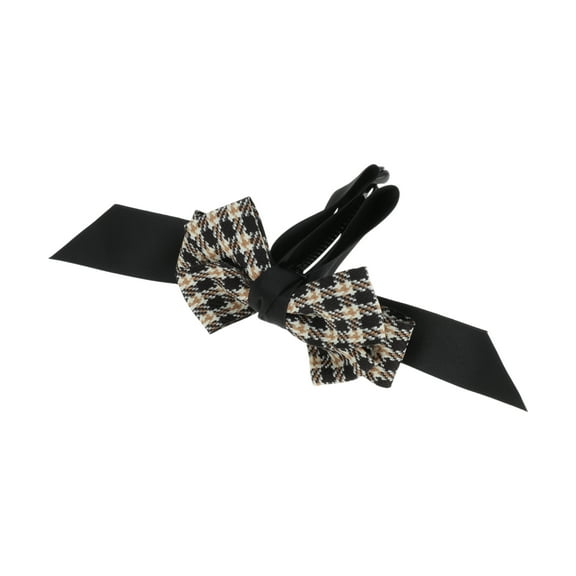 Unique Bargains 1 Pc Fashionable Plaid Hair Clips for Home Black White